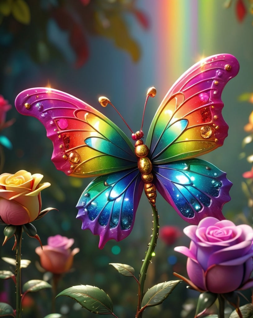 Diamond Painting Rainbow Butterfly*