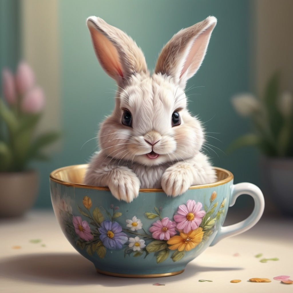 Diamond Painting Bunny In A Cup