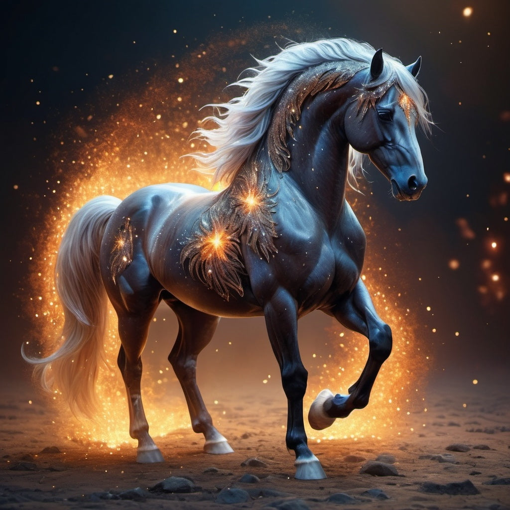 Diamond Painting Horse Element Fire