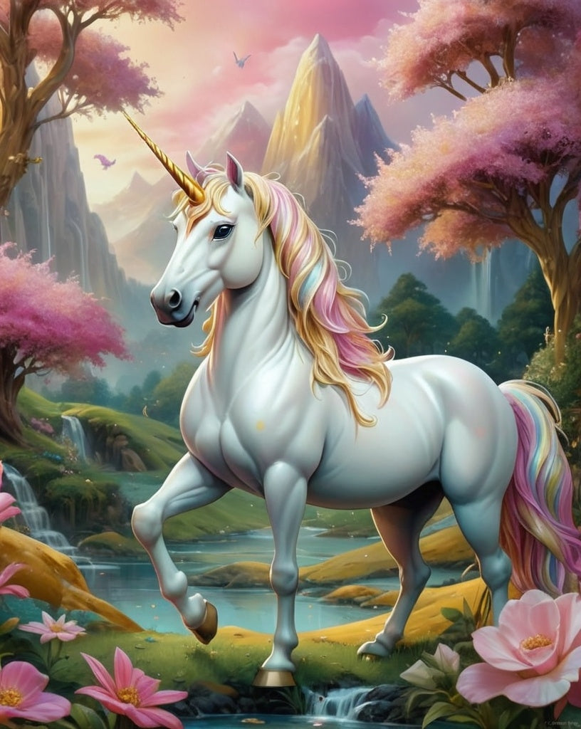 Diamond Painting Woman Unicorn*