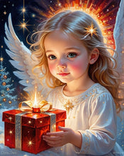 Ladda upp bild till gallerivisning, Diamond Painting Angelgirl With Christmasgift
