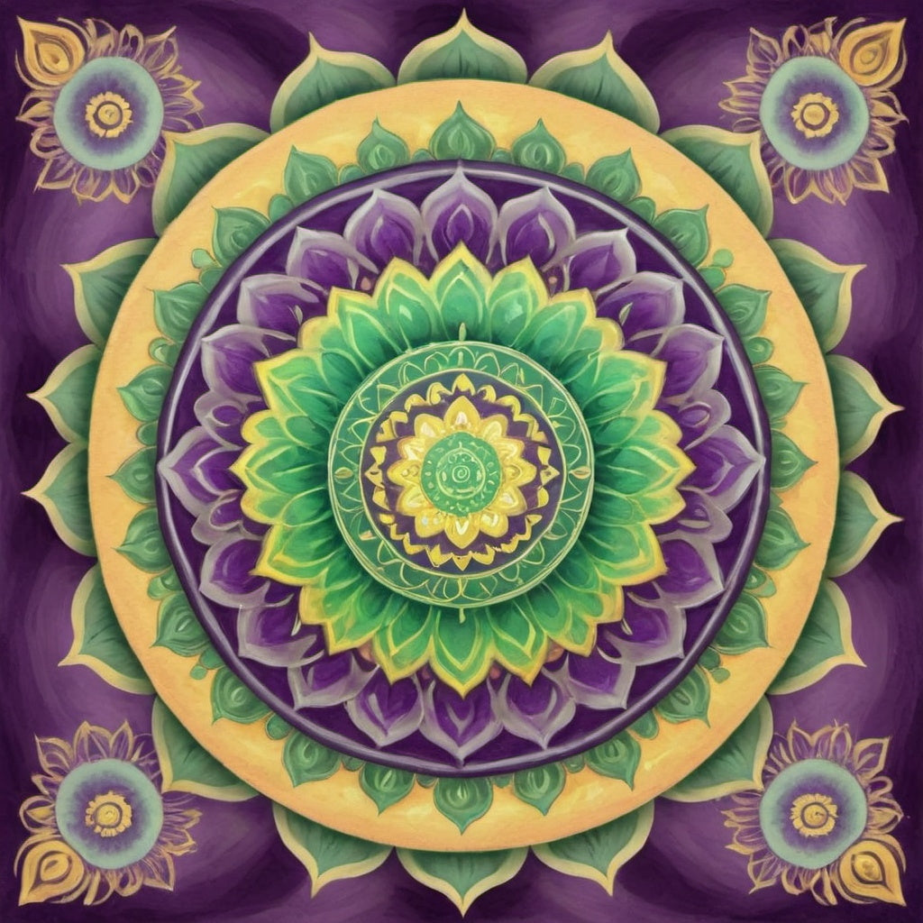 Diamond Painting Mandala Green And Purple*