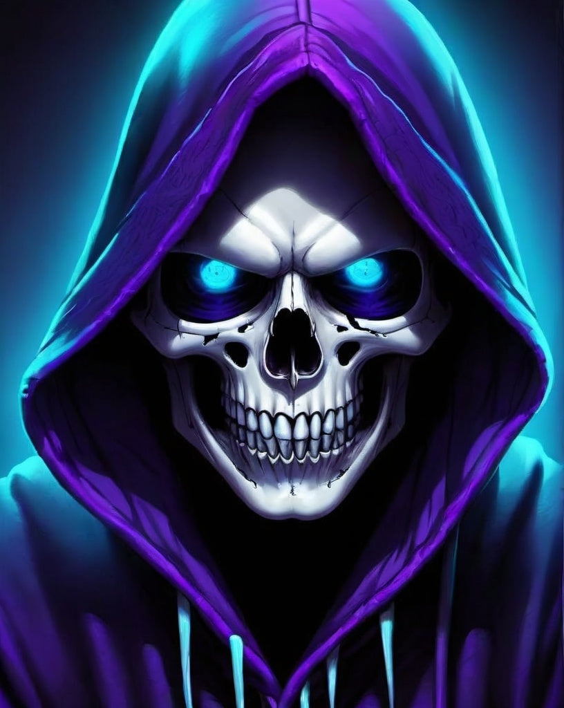 Diamond Painting Hooded Skull