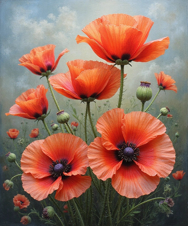Diamond Painting Poppy Flowers