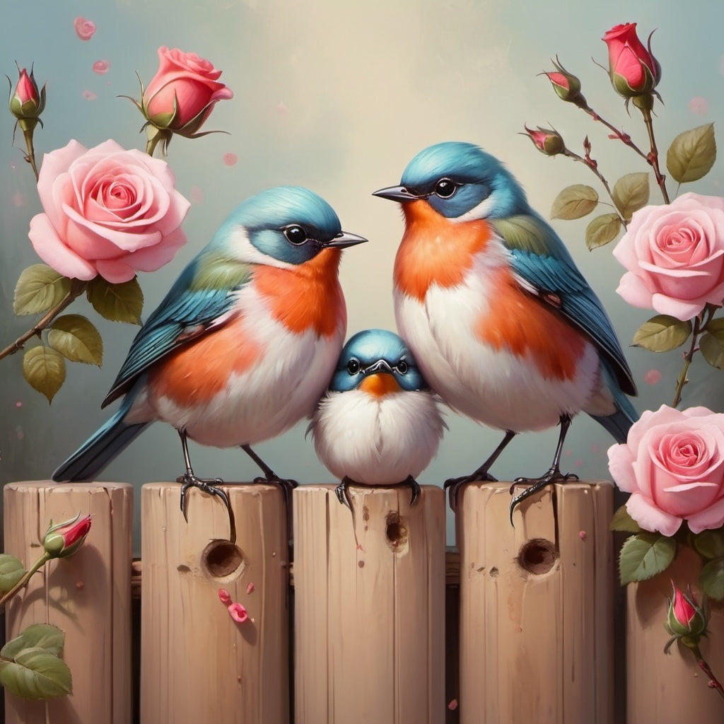 Diamond Painting Cute Bords And Roses