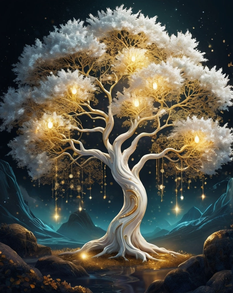 Diamond Painting White Tree