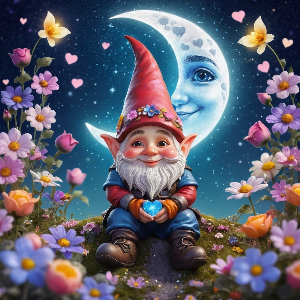 Diamond Painting Gnome Moon