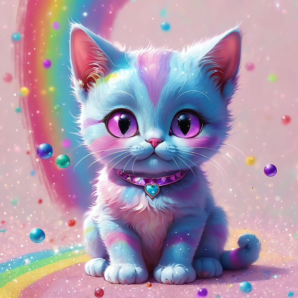 Diamond Painting Rainbow Kitten*