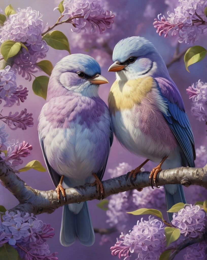 Diamond Painting Birds And Lilac