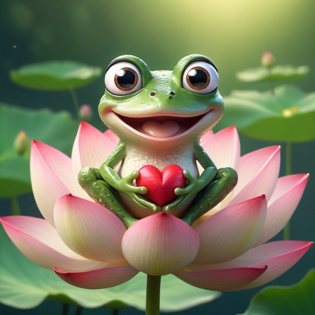 Diamond Painting Groda Lotusblomma*