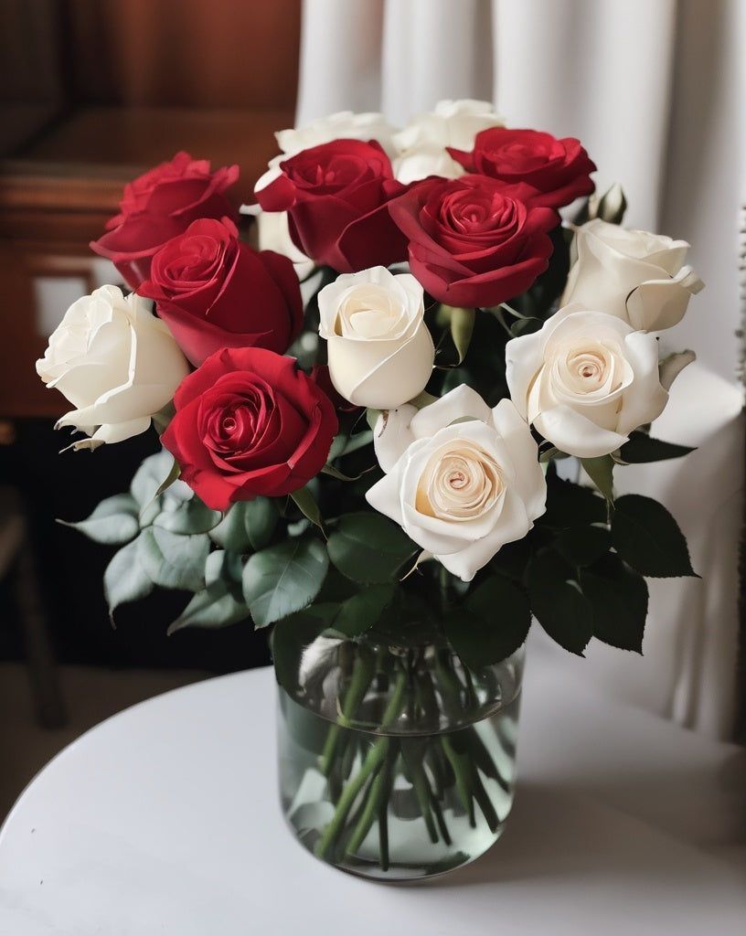 Diamond Painting Red And White Flowers