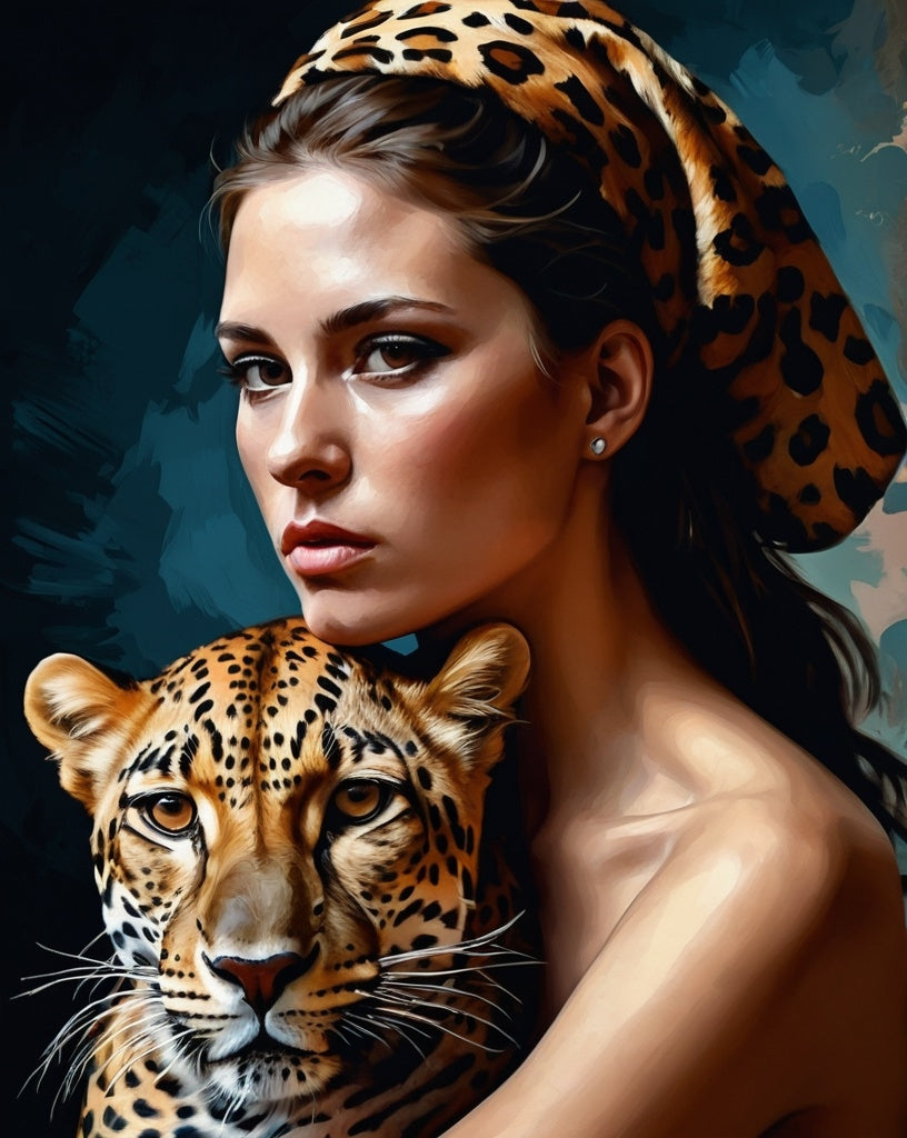 Diamond Painting Woman And Leopard*