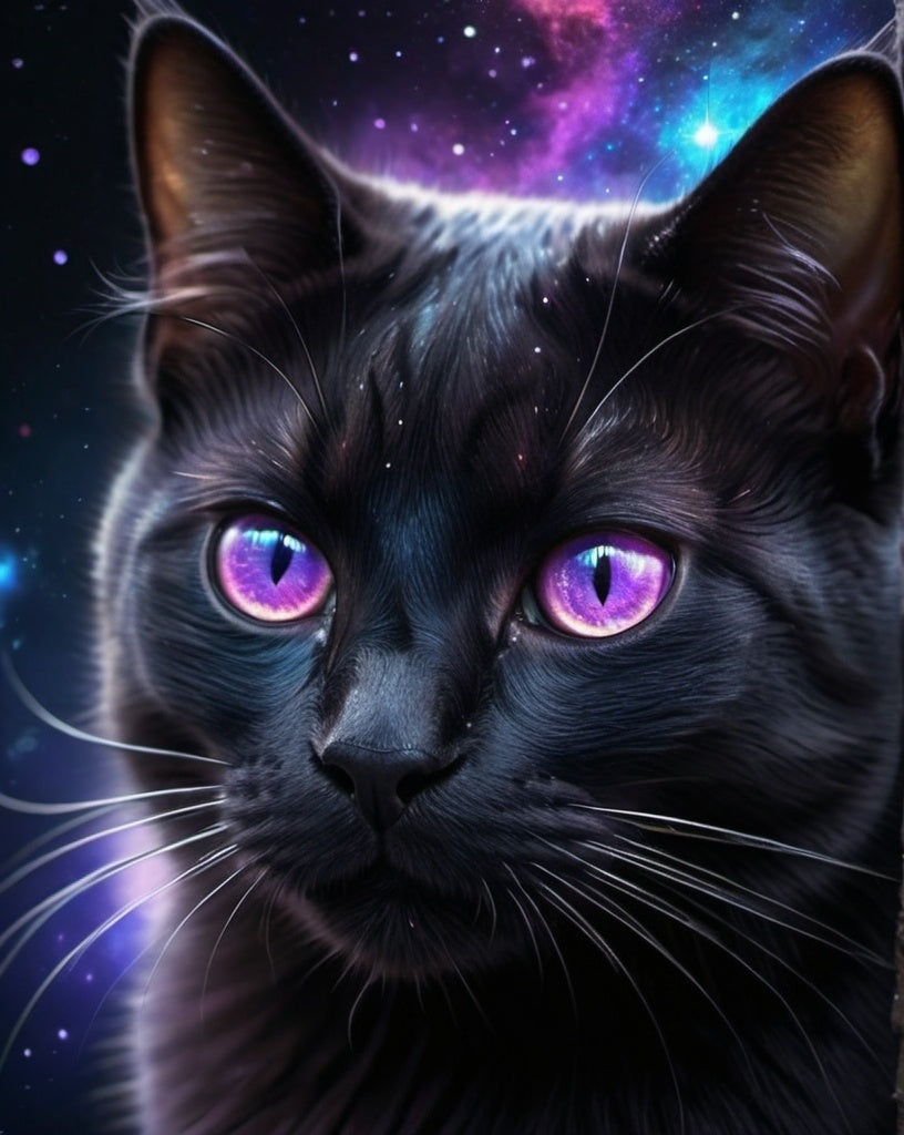 Diamond Painting Black Cat Universe