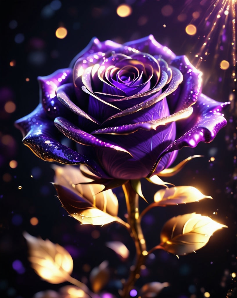 Diamond Painting Purple Rose