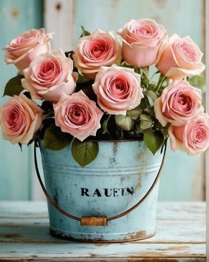 Diamond Painting Roses In A Bucket*