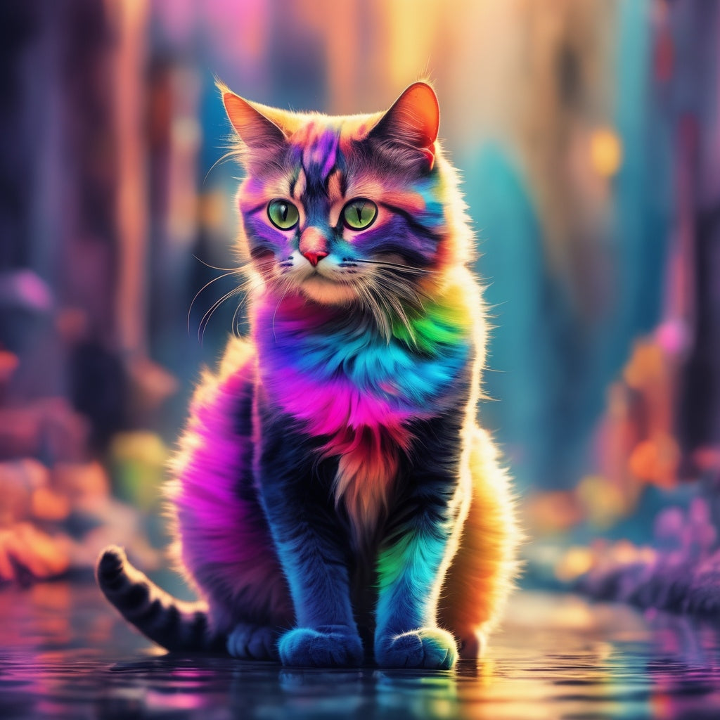 Diamond Painting Colorful Cat