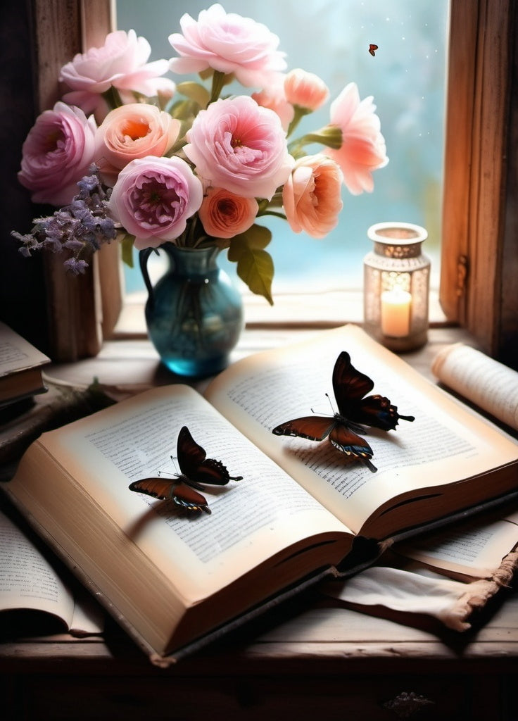 Diamond Painting Book And Butterflies