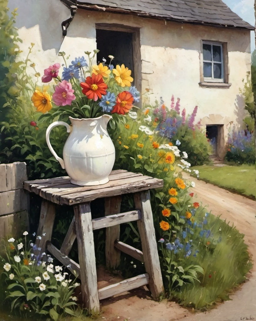 Diamond Painting Blommor I Kanna
