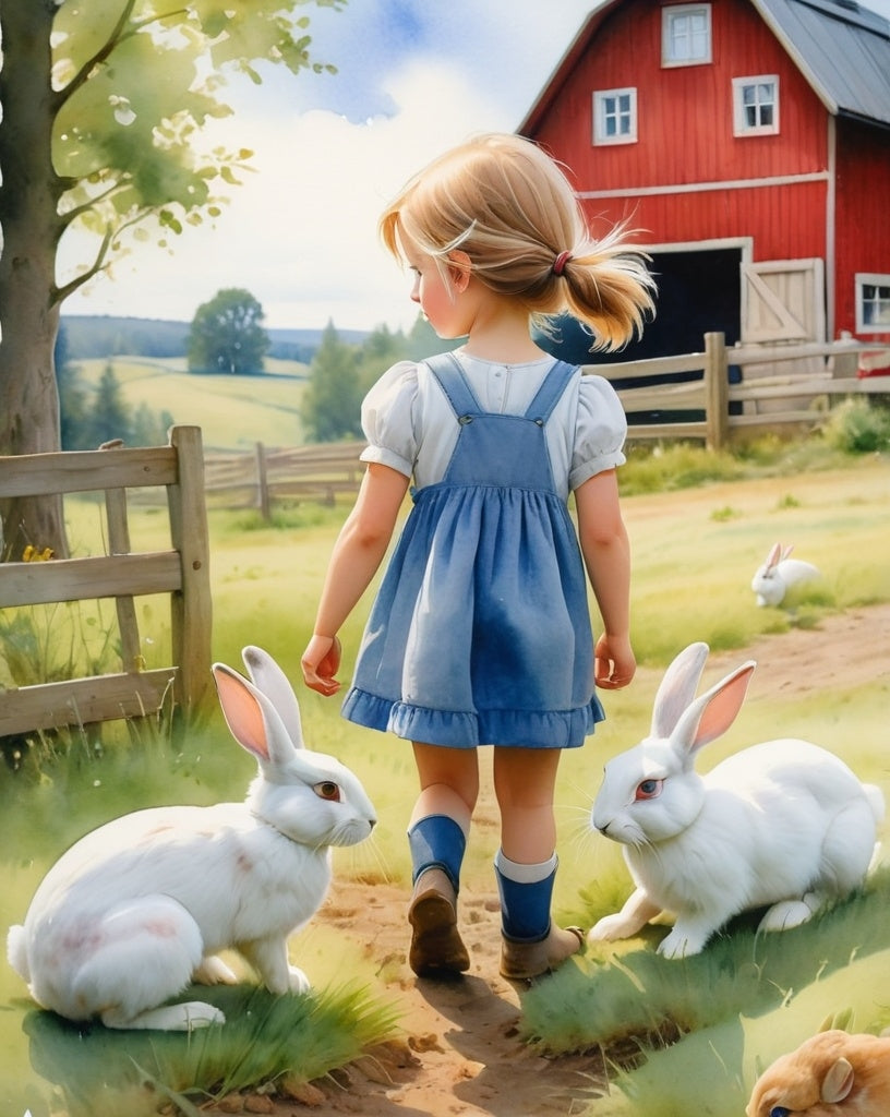 Diamond Painting Girl With Rabbit*