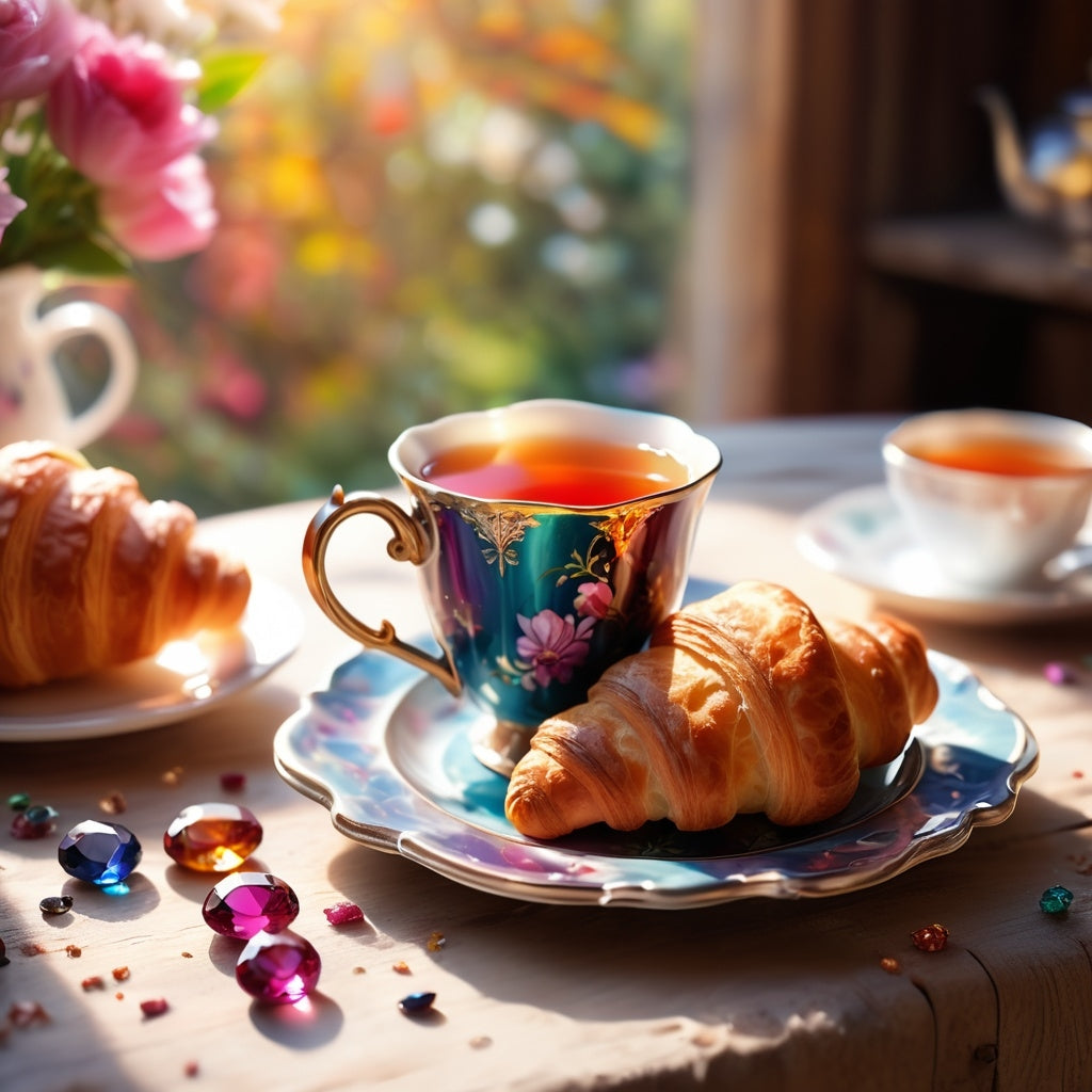 Diamond Painting Tea And Croissant