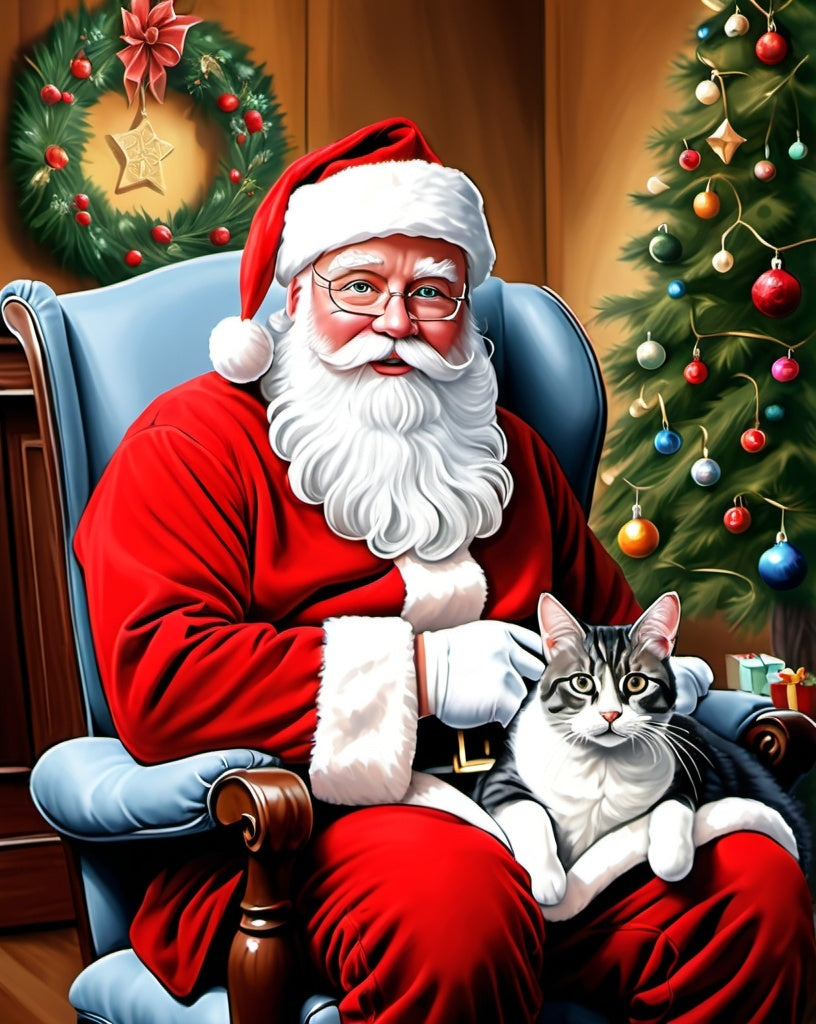 Diamond Painting Tomte Med Katt