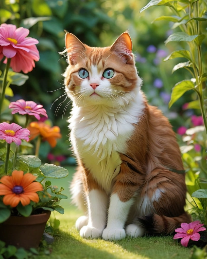 Diamond Painting Katt I Trädgård*