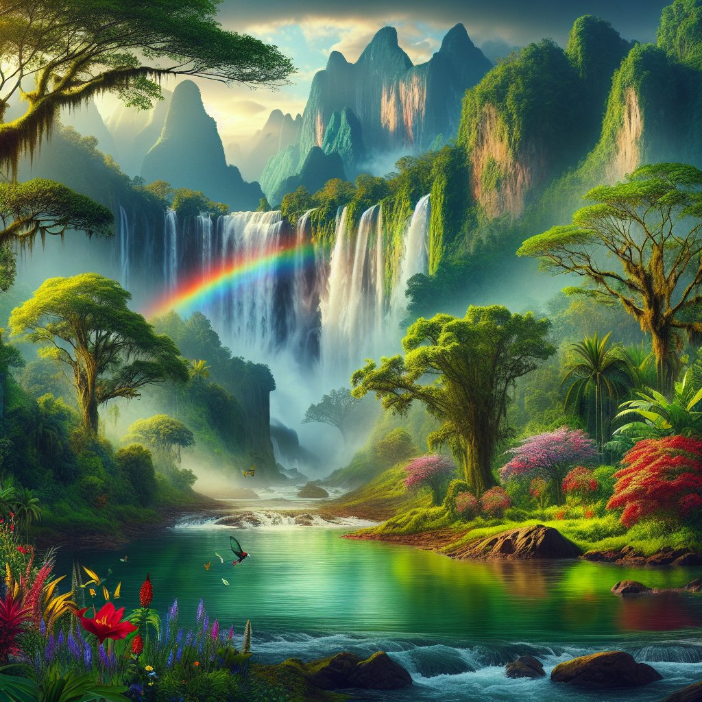 Diamond Painting Exotic Waterfall*