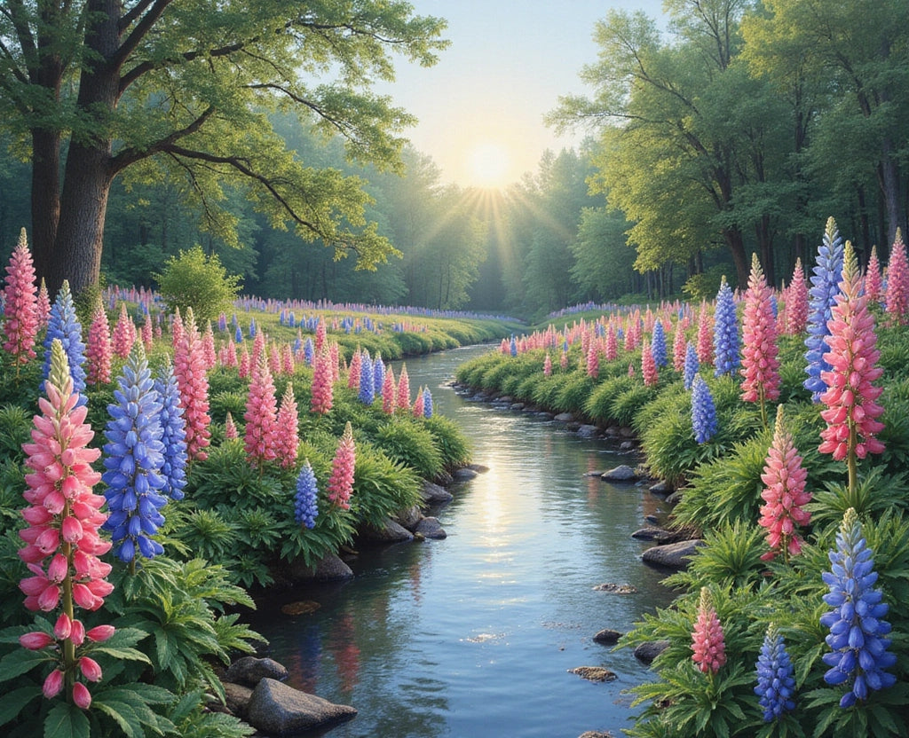 Diamond Painting Lupins