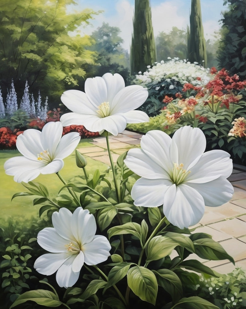 Diamond Painting White Flowers*