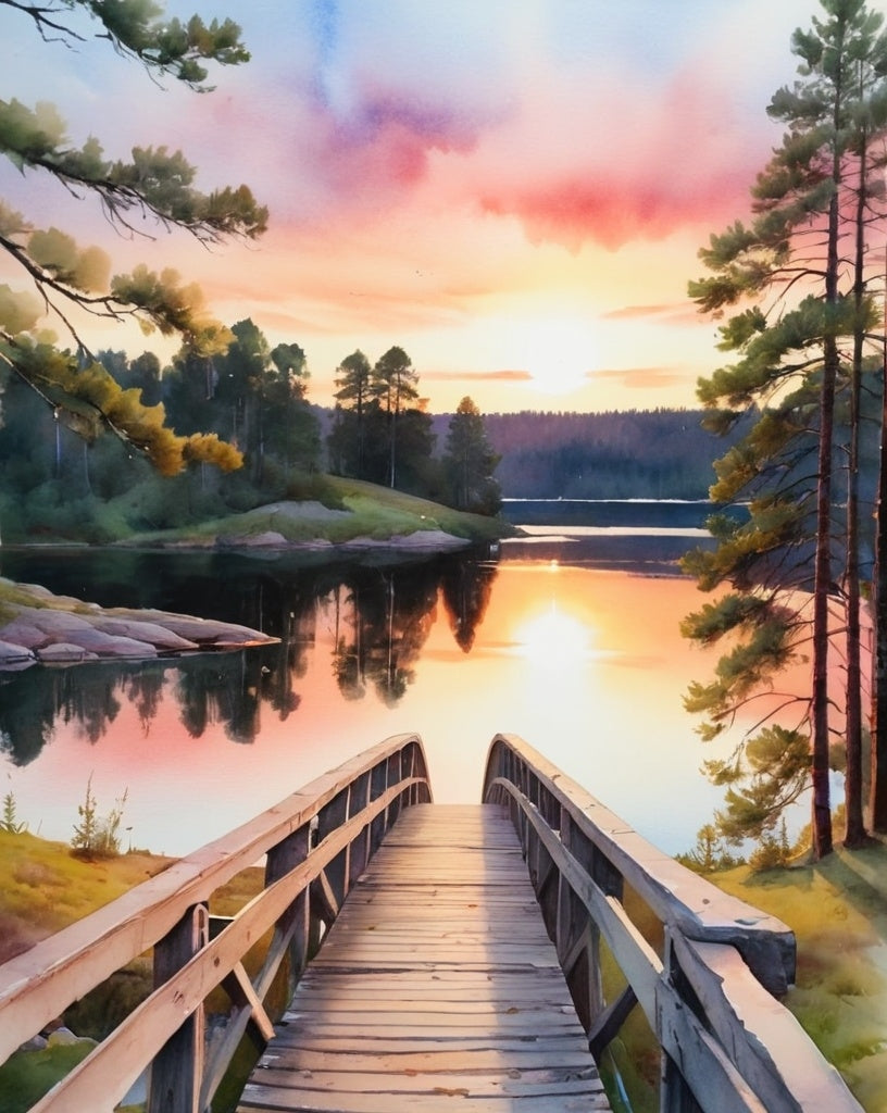 Diamond Painting Sjö Sommar*