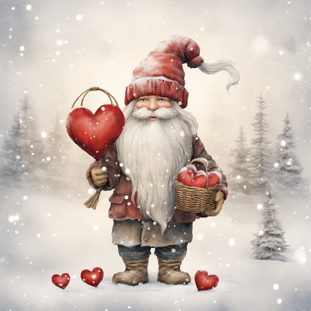 Diamond Painting Tomte Hjärtan*