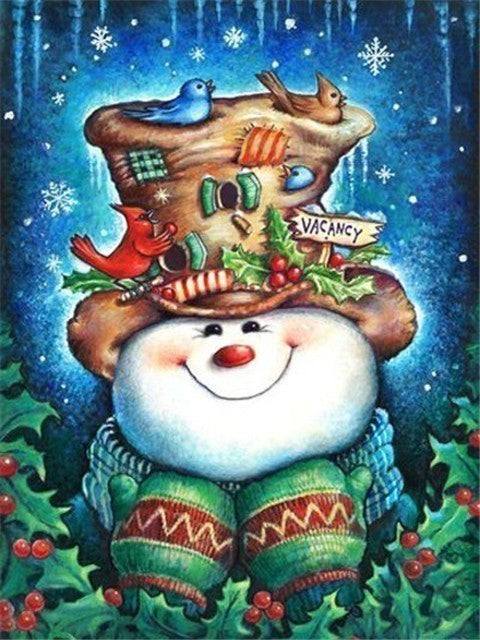 Diamond Painting Snögubbe