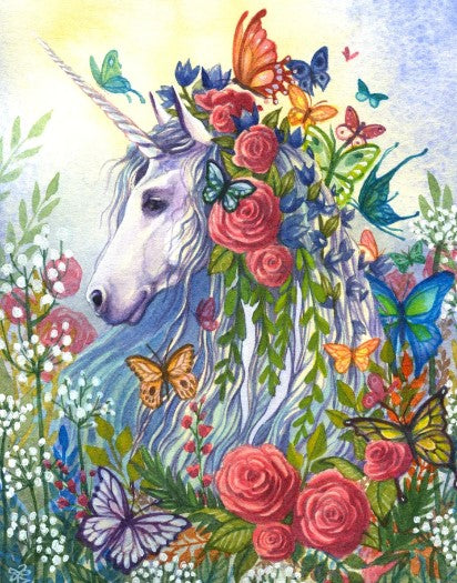 Diamond Painting Flower Unicorn*