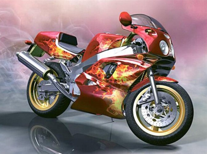 Diamond Painting Motorcykel Sportig*