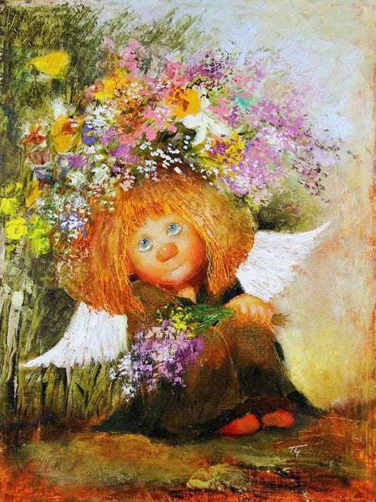 Diamond Painting Trollängel Blommor*
