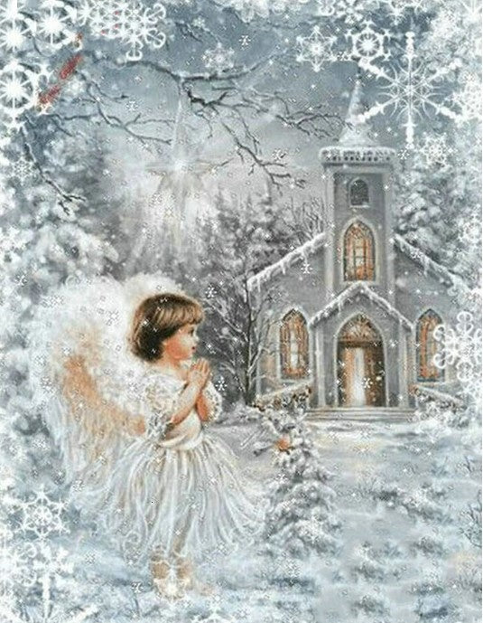 Diamond Painting Ängel Vid Kyrka*