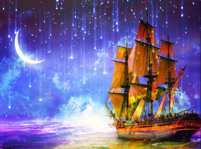 Diamond Painting Skepp Stjärnhimmel*