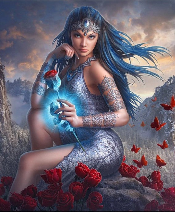 Diamond Painting Woman And Roses*