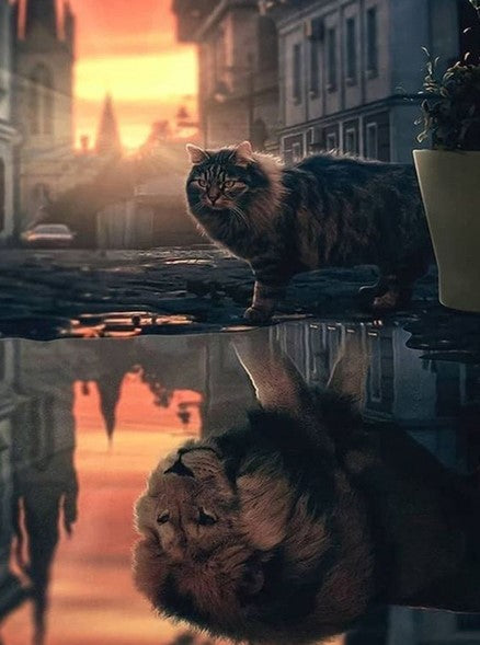 Diamond Painting Cat And Lion*