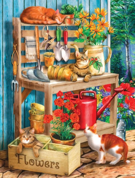 Diamond Painting Cats And Flowers*