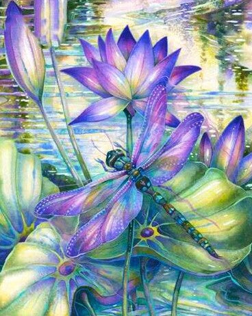 Diamond Painting Lotus Dragonfly*