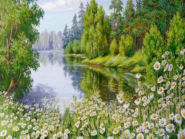 Diamond Painting Daisy Landscape*