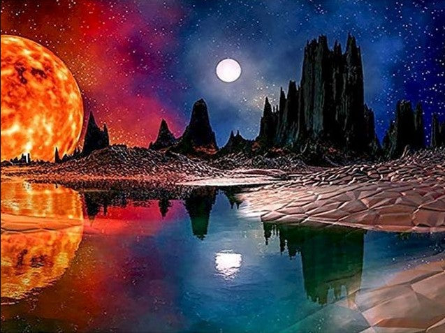 Diamond Painting Moon Landscape*