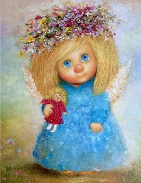 Diamond Painting Trollängel Med Docka*