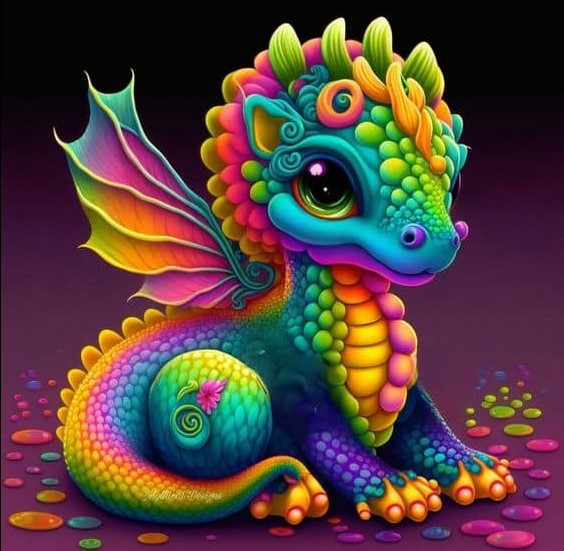 Diamond Painting Rainbow Dragon*