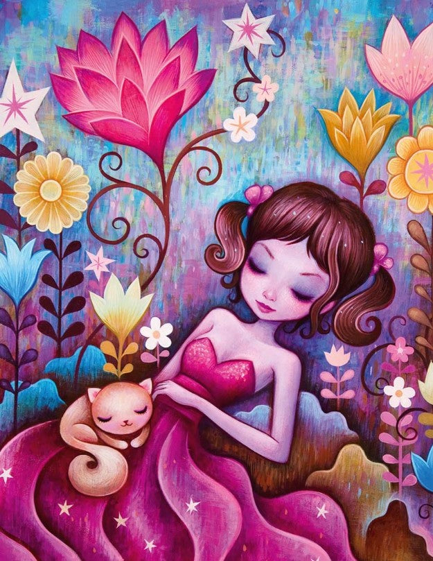 Diamond Painting Flicka Med Katt*