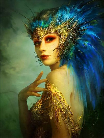Diamond Painting Woman Peacock*