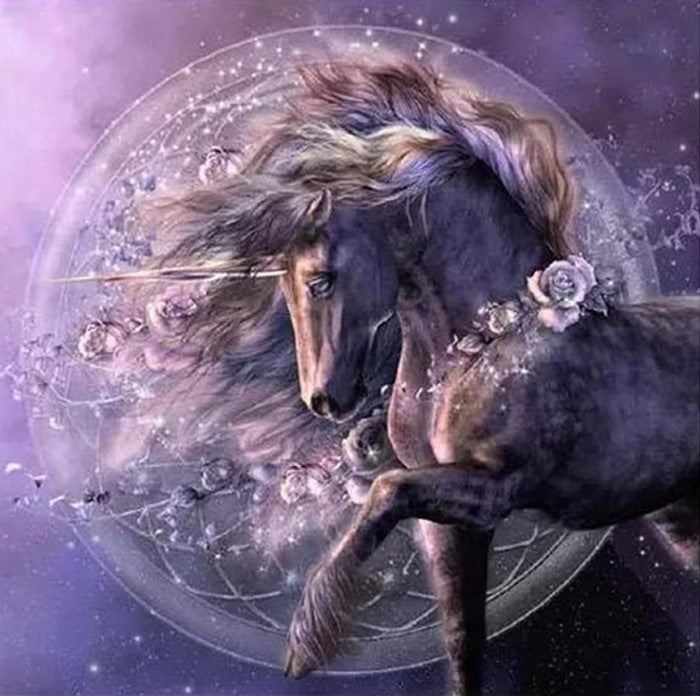 Diamond Painting Black Unicorn*
