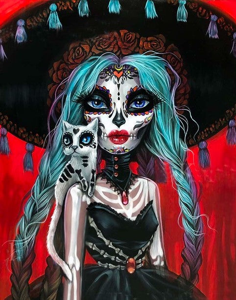 Diamond Painting Mexican Skull Girl*