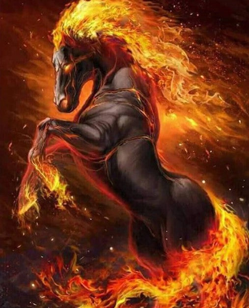 Diamond Painting Fire Horse*
